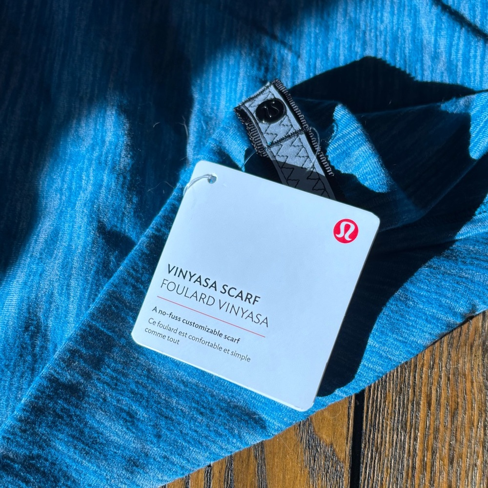 Lululemon Athletica NWT Vinyasa heather blue/teal scarf. Customizable options